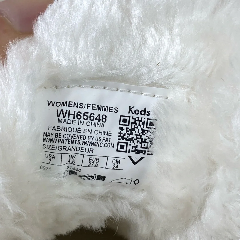 Kate Spade Keds Tan Sparkle Fur Trim Slip On Tennis Shoes size 7 - Picture 4 of 9